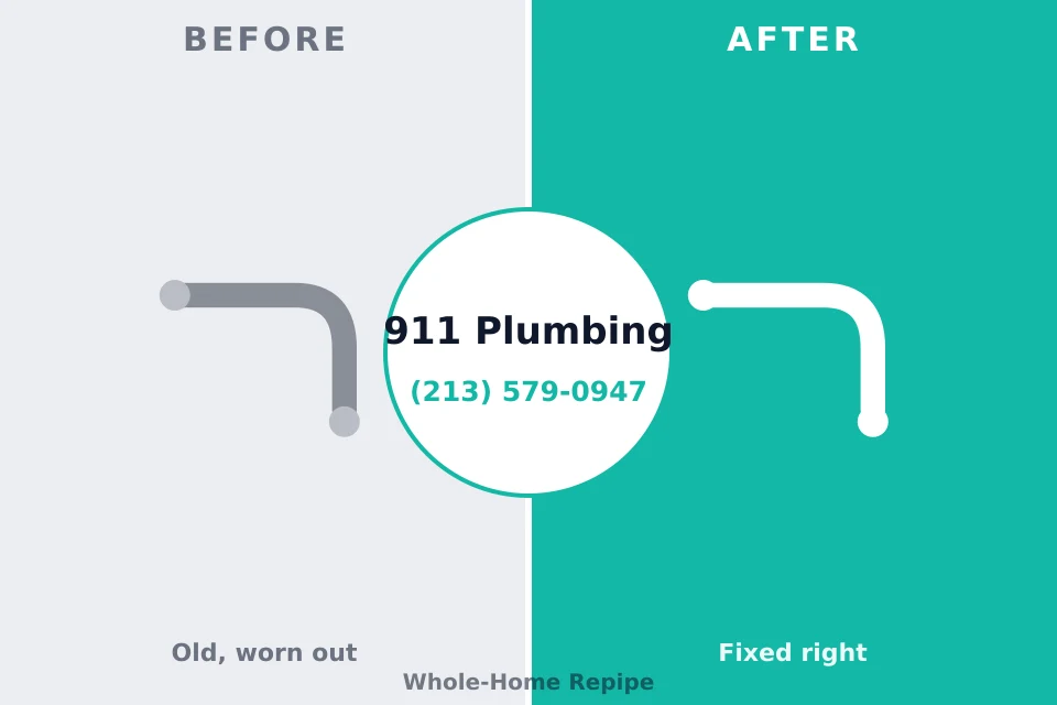 Before and after: plumbing repair Connellsville, PA
